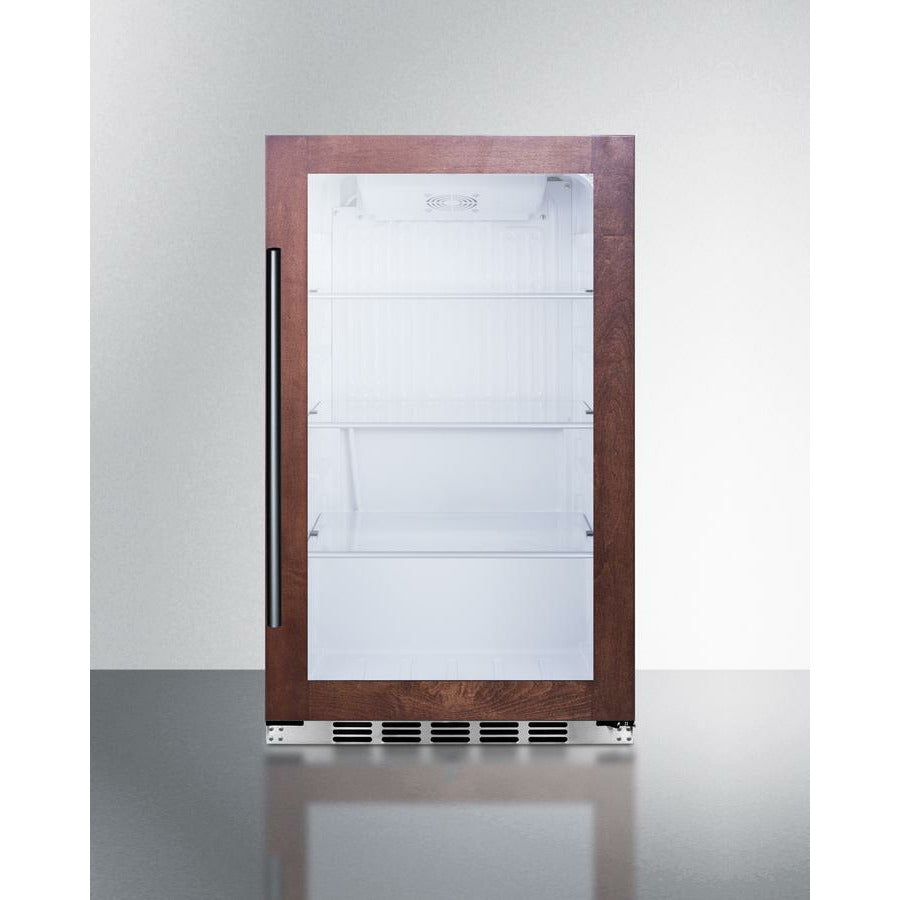 Summit 19" Wide, Commercial Approved, Shallow Depth Beverage Center - White Interior - Custom Panel Ready (Cabinet- Stainless Steel)