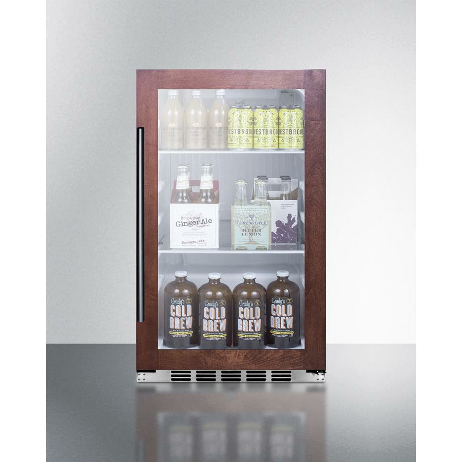 Summit 19" Wide, Commercial Approved, Shallow Depth Beverage Center - White Interior - Custom Panel Ready (Cabinet- Stainless Steel)