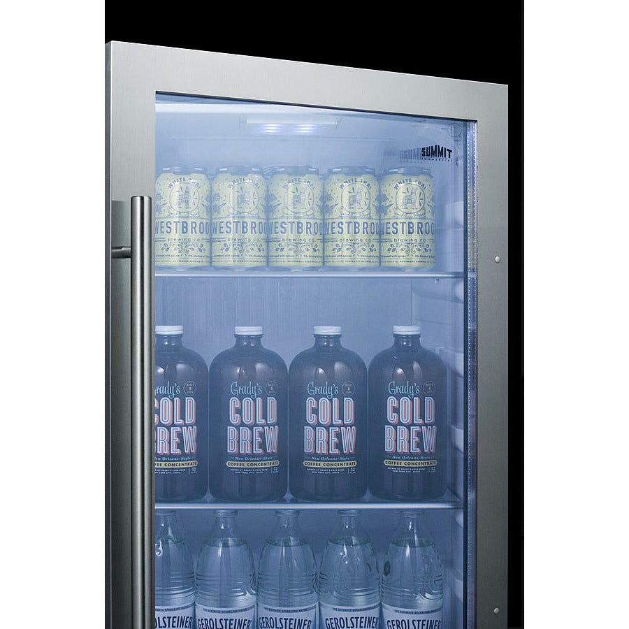 Summit 19" Wide, Commercial Approved, Shallow Depth Beverage Center - White Interior - ADA Compliant (Cabinet- Black)