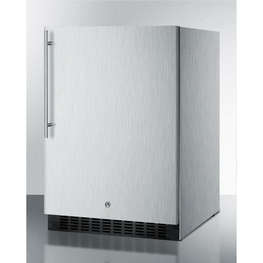 Summit 24" Wide, Outdoor Refrigerator w/ Vertical Handle (Stainless Steel)
