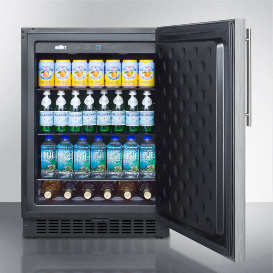 Summit 24" Wide, Outdoor Refrigerator w/ Vertical Handle (Black Exterior Cabinet)