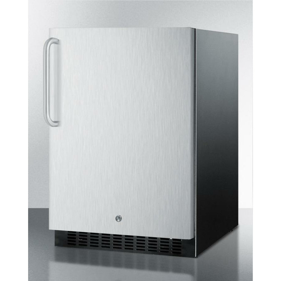 Summit 24" Wide, Outdoor Refrigerator w/ Towel Bar Handle (Black Exterior Cabinet)
