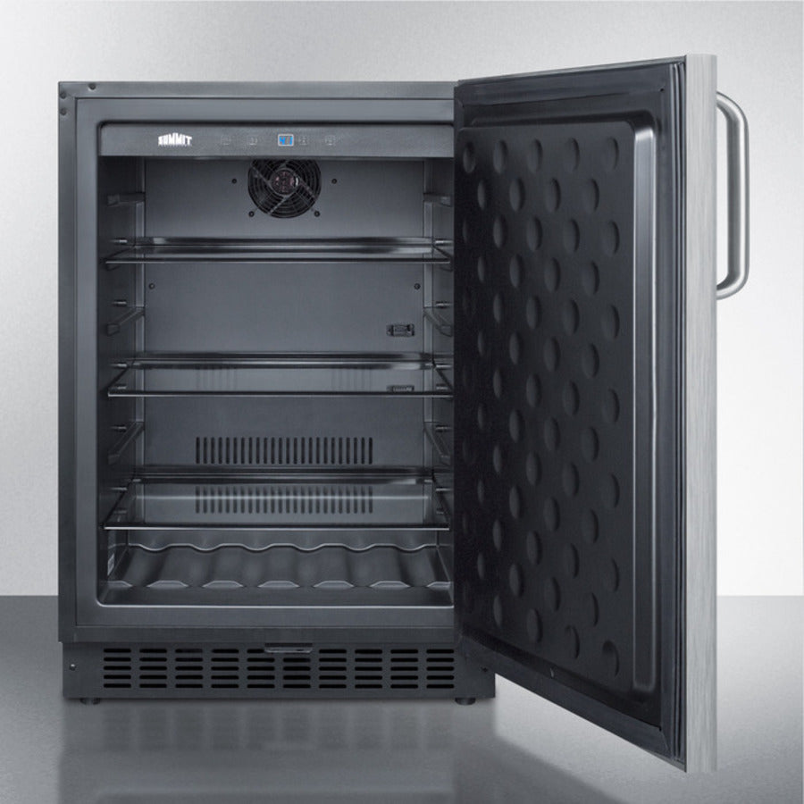 Summit 24" Wide, Outdoor Refrigerator w/ Towel Bar Handle (Black Exterior Cabinet)