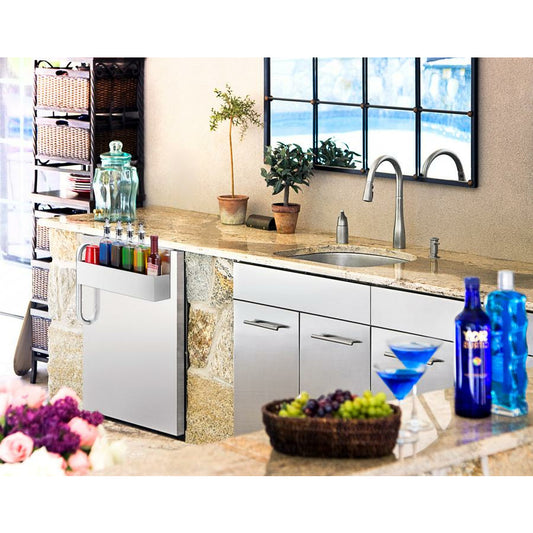 Summit 24" Wide, Outdoor Refrigerator w/ Speed Rail, Commercial Approved (Stainless Steel)