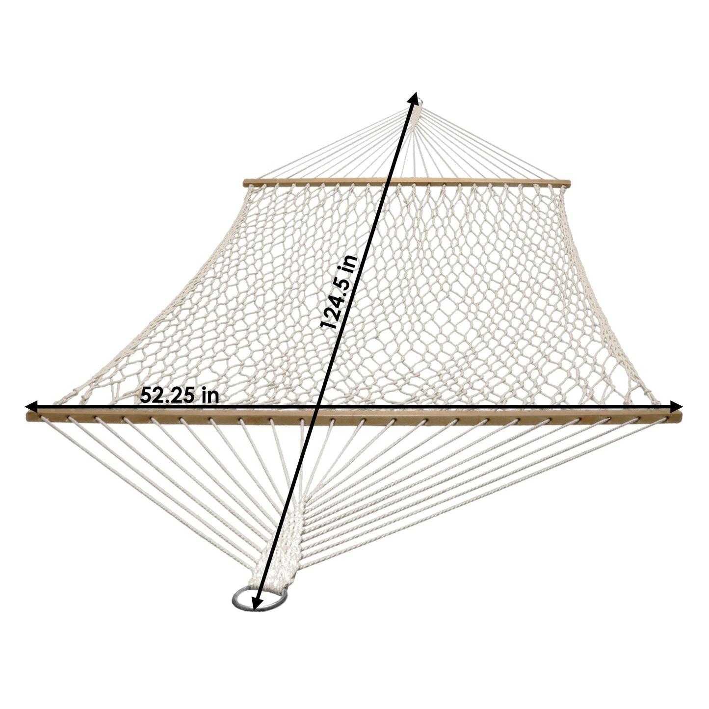 Cotton Rope Double Hammock | Spreader Bars | 450lb Capacity