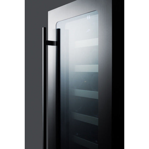 Summit 15" Wide 34 Bottle Single Zone Wine Cooler (Stainless Steel or Black Exterior)