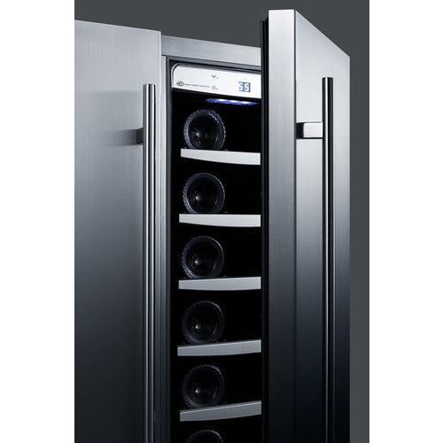 Summit 24" Wide, Dual Zone Wine & Beverage Center Combo w/ French doors - Stainless Steel Exterior