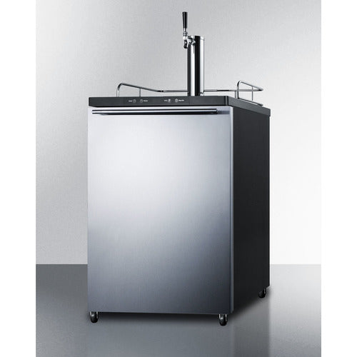 Summit 24" Wide Beer Kegerator w/ Stainless Steel Door & Black Exterior