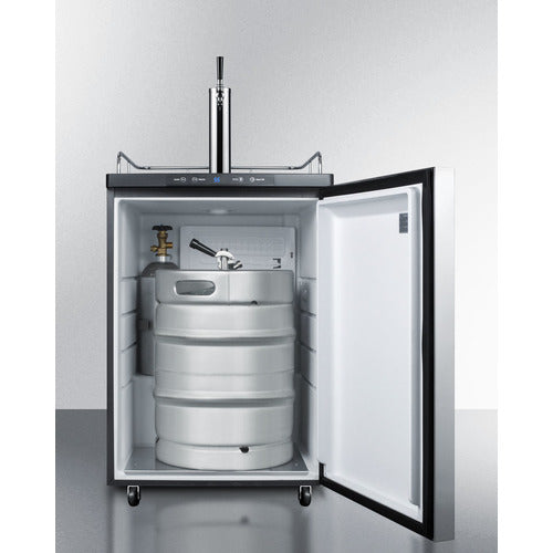 Summit 24" Wide Beer Kegerator w/ Stainless Steel Door & Black Exterior