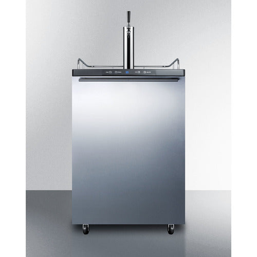 Summit 24" Wide Beer Kegerator w/ Stainless Steel Door & Black Exterior