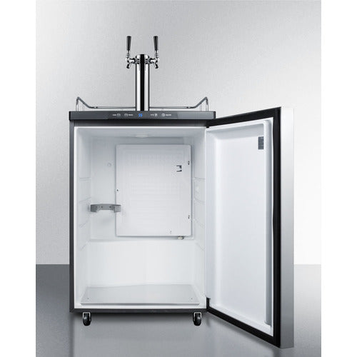 Summit 24" Wide Dual Tap Beer Kegerator w/ Stainless Steel Door & Black Exterior