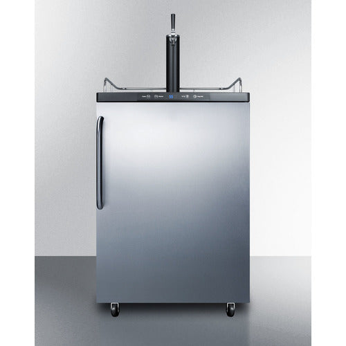 Summit 24" Wide Freestanding Beer Kegerator w/ Stainless Steel Door & Black Exterior (Single or Dual Tap)
