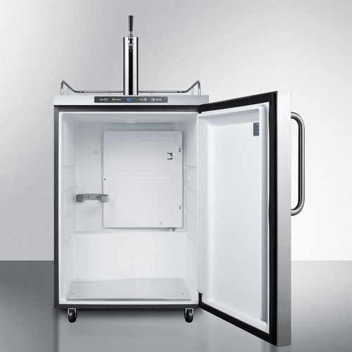 Summit 24" Wide Single Tap Outdoor Beer Kegerator, Freestanding- Stainless Steel Exterior