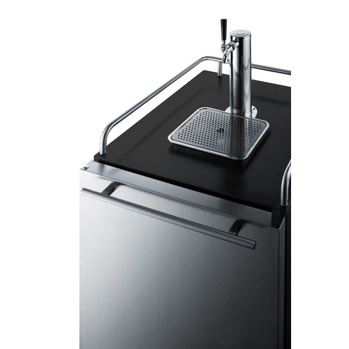 Summit 24" Wide Single Tap Beer Kegerator w/ Stainless Steel Door & Black Exterior