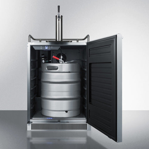 Summit 24" Wide Single Tap Beer Kegerator w/ Stainless Steel Door & Black Exterior