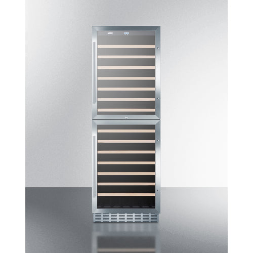 Summit 24" Wide, 118 Bottle Dual Zone Wine Cooler (Stainless Steel or Black Exterior Cabinet)