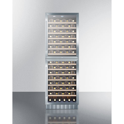 Summit 24" Wide, 118 Bottle Dual Zone Wine Cooler (Stainless Steel or Black Exterior Cabinet)
