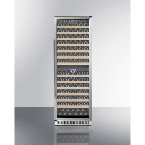 Summit 24" Wide, 162 Bottle Dual Zone Wine Cooler (Stainless Steel or Black Exterior Cabinet)