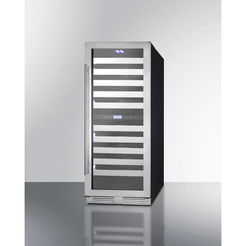 Summit 24" Wide, 116 Bottle Dual Zone Wine Cooler- Stainless Steel Door and Black Exterior