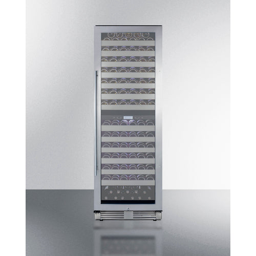 Summit 24" Wide, 163 Bottle Dual Zone Wine Cooler (Stainless Steel or Black Exterior Cabinet)