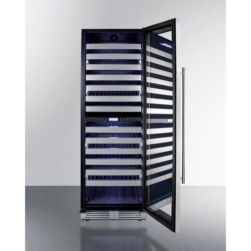 Summit 24" Wide, 163 Bottle Dual Zone Wine Cooler (Stainless Steel or Black Exterior Cabinet)