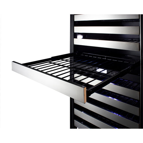Summit 24" Wide, 116 Bottle Dual Zone Wine Cooler- Stainless Steel Door and Black Exterior