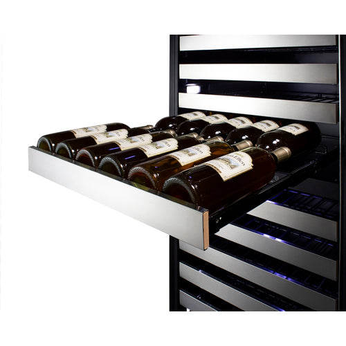 Summit 24" Wide, 116 Bottle Dual Zone Wine Cooler- Stainless Steel Door and Black Exterior