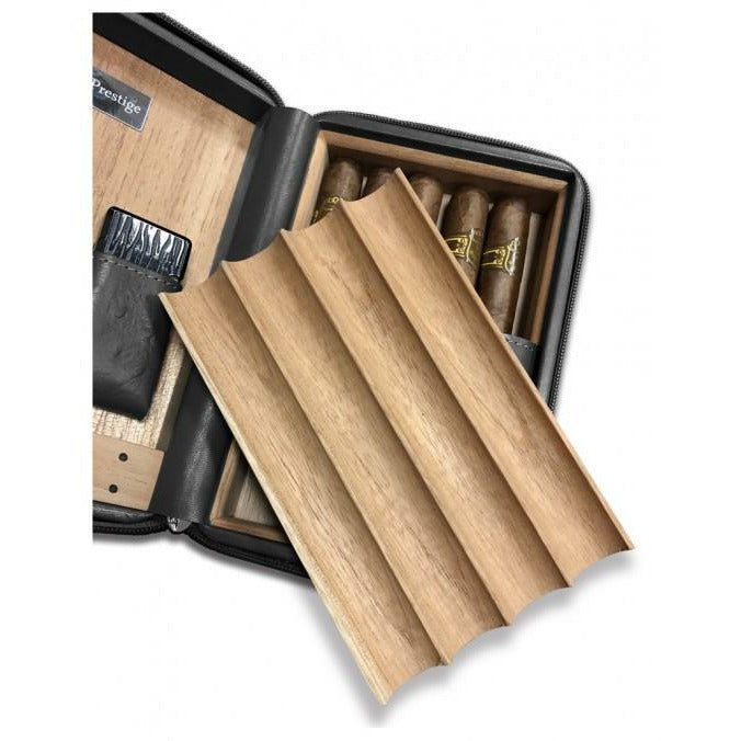 Black Manhattan Travel Cigar Case | Gift Set including Accessories | Holds 8 Cigars