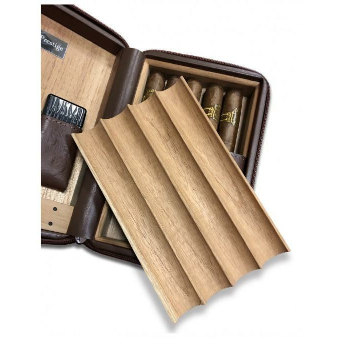 Brown Manhattan Travel Cigar Case | Gift Set and Accessories | Holds 8 Cigars