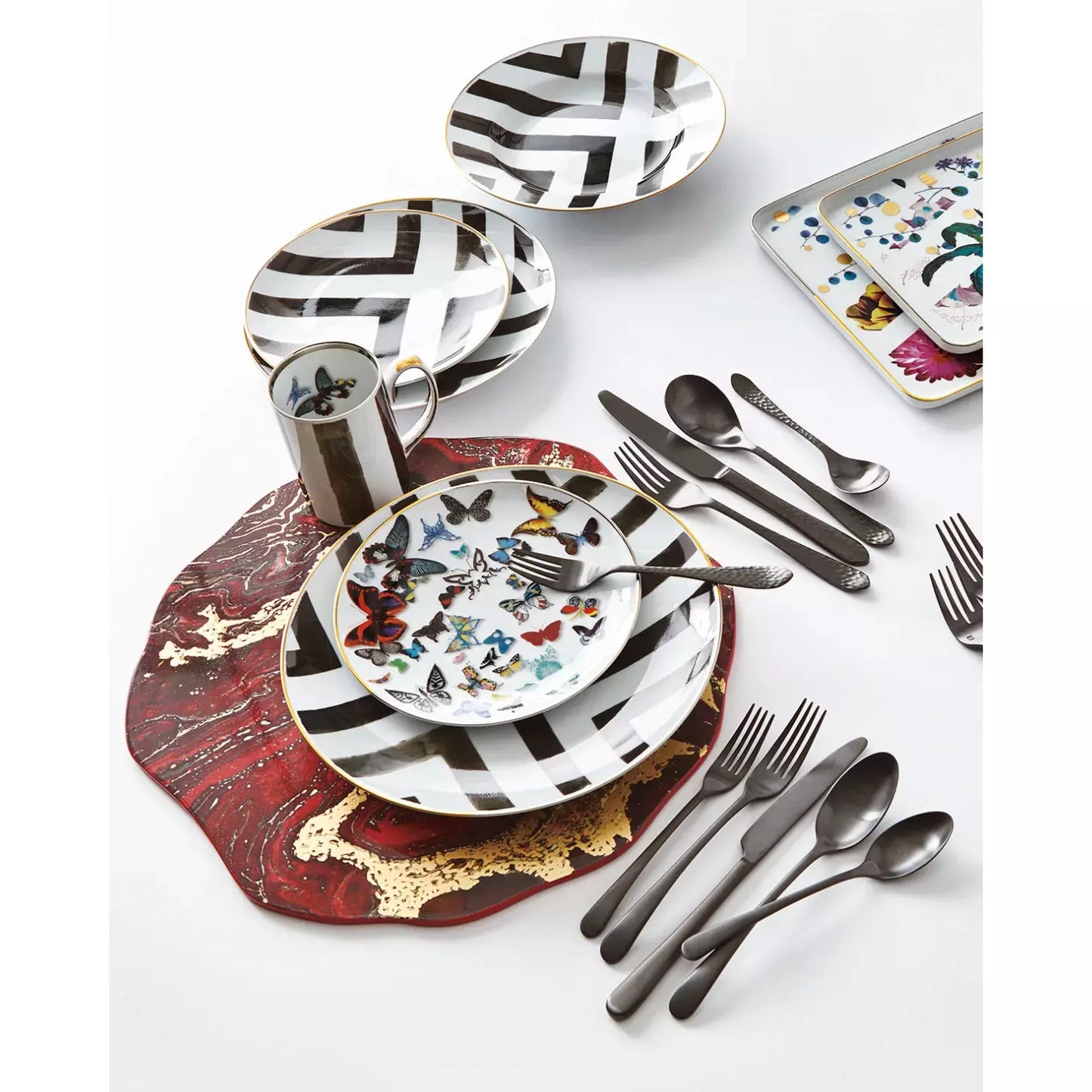 Mirabella Satin Gunmetal Titanium 20pc Flatware Set