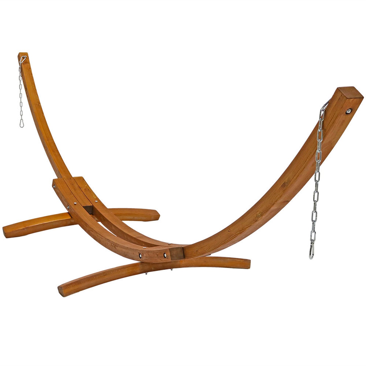 Quilted Fabric 2-Person Hammock | Curved Arc Wood Stand | 400 Pound Capacity