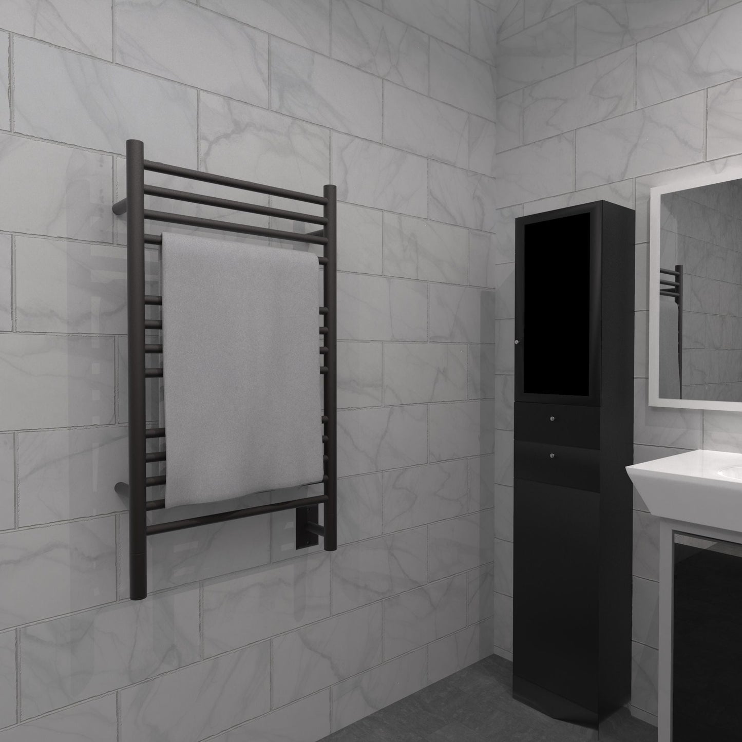 Amba Jeeves C Straight Hardwired Towel Warmer - 20.5"w x 36"h