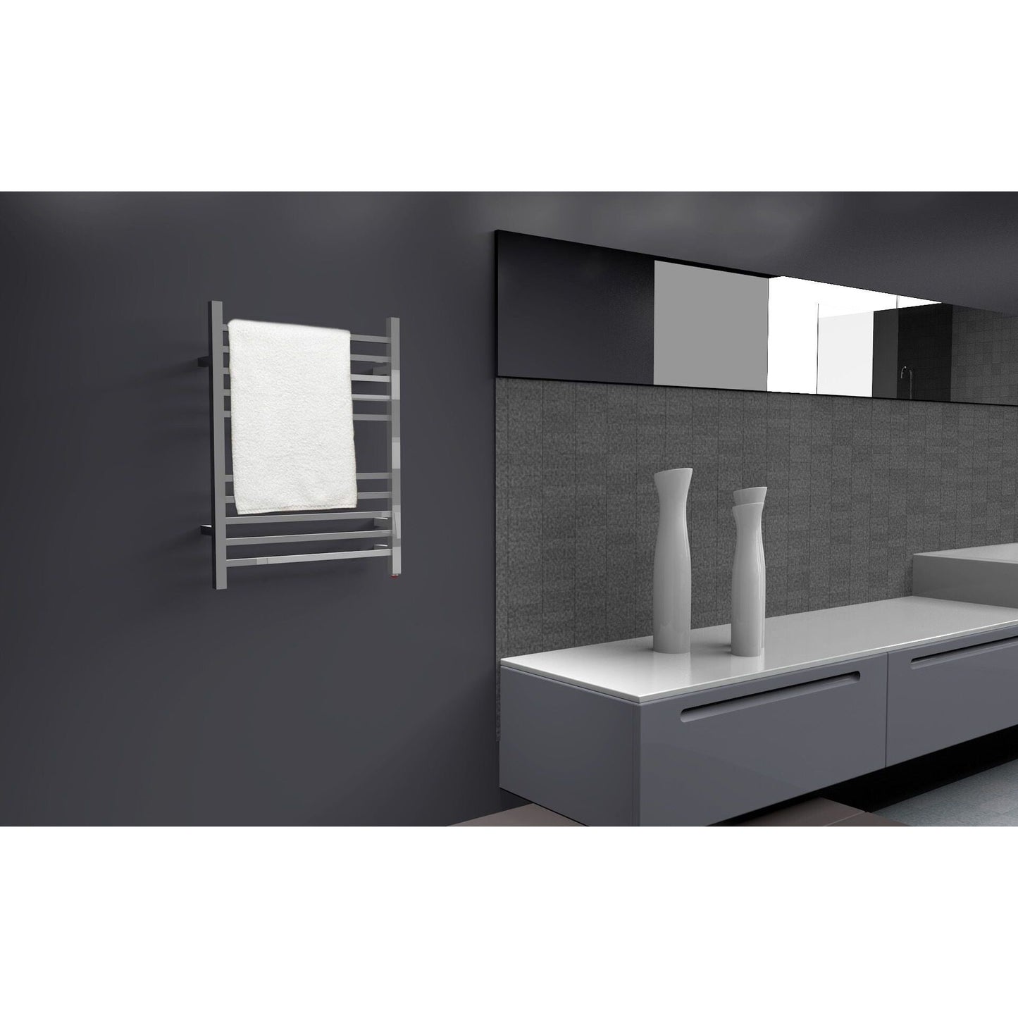 Amba Radiant 10-Bars Square Hardwired Electric Towel Warmer - 24"w x 32"h