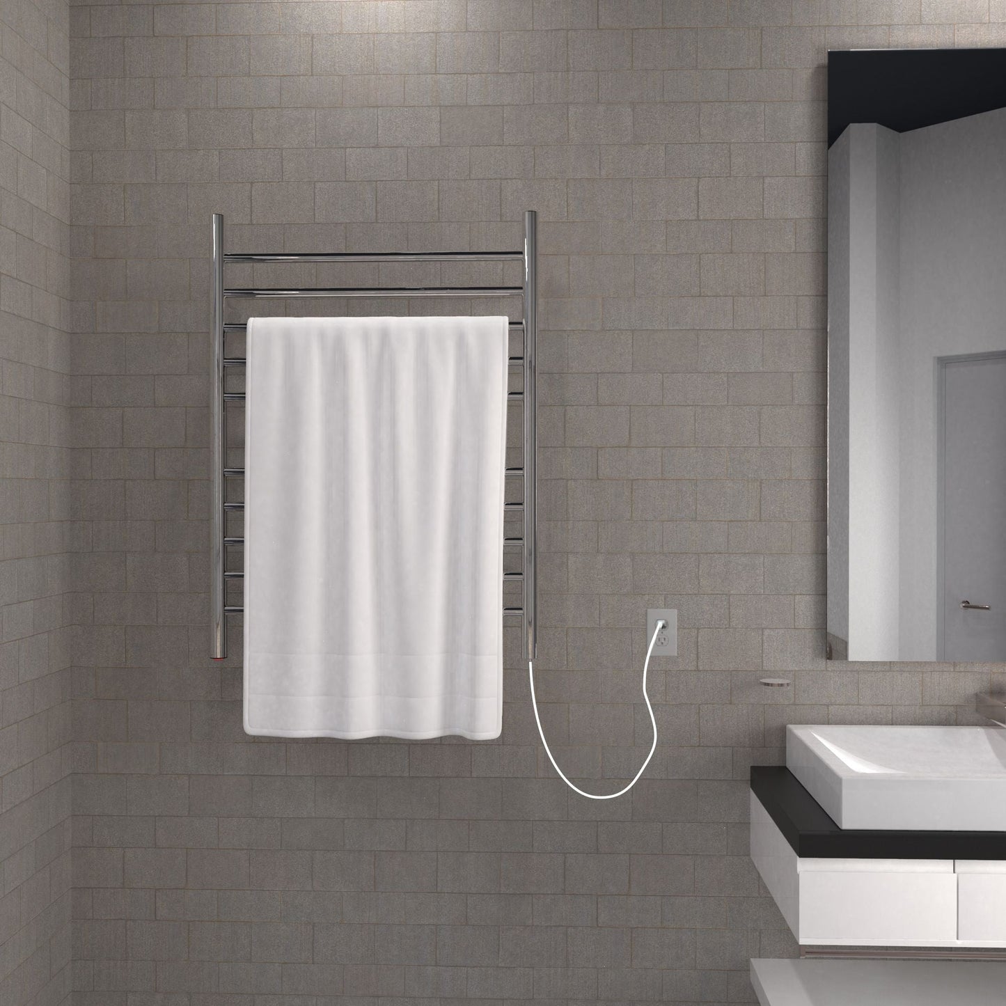 Amba Radiant Plug-In Straight Wall-Mounted Electric Towel Warmer - 23.75"w x 31.5"h