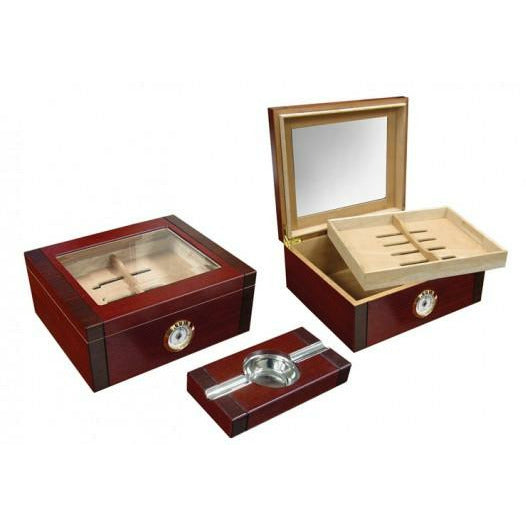 Sovereign Desktop Cigar Humidor w/ Ashtray | Holds 50 Cigars