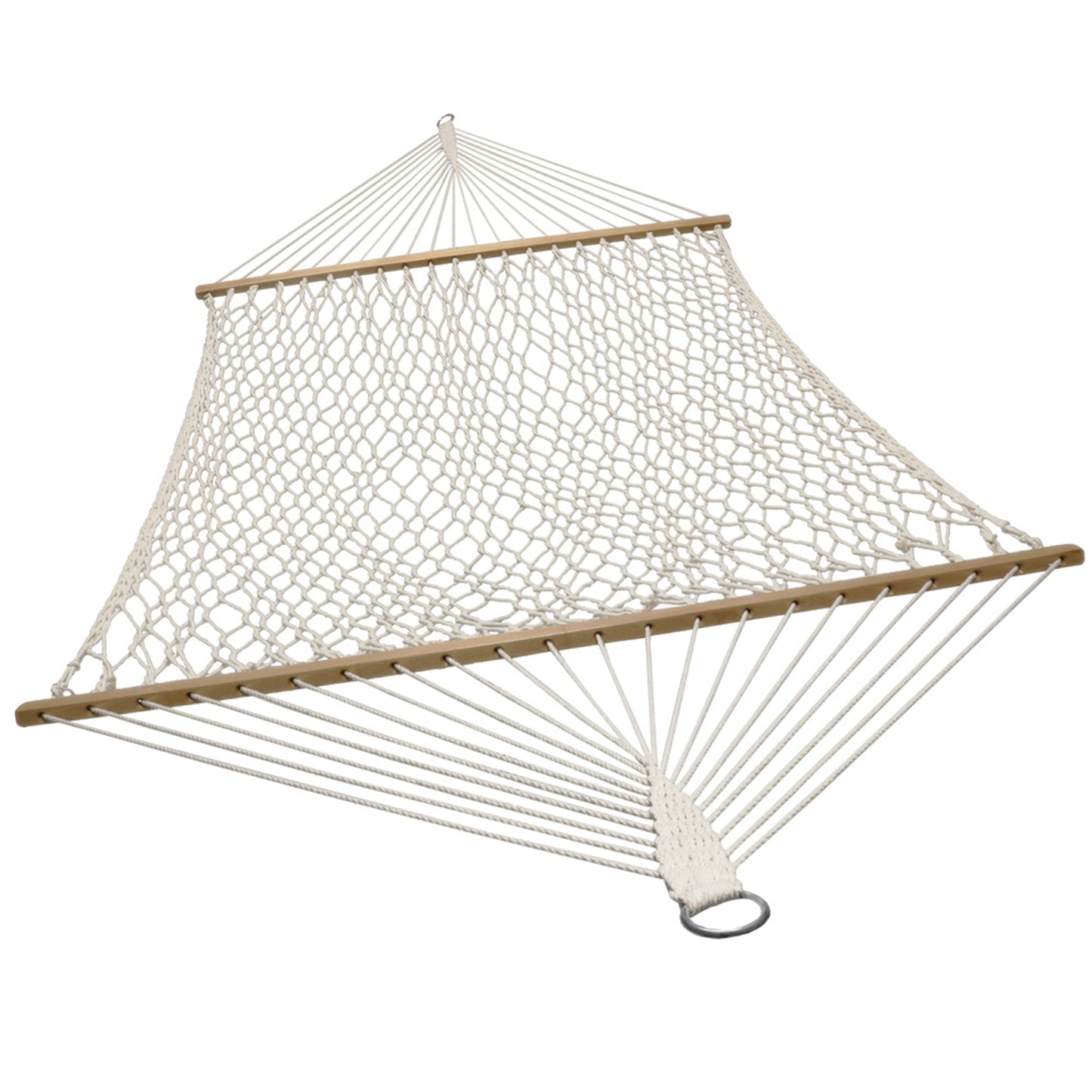 Cotton Rope Double Hammock | Spreader Bars | 450lb Capacity