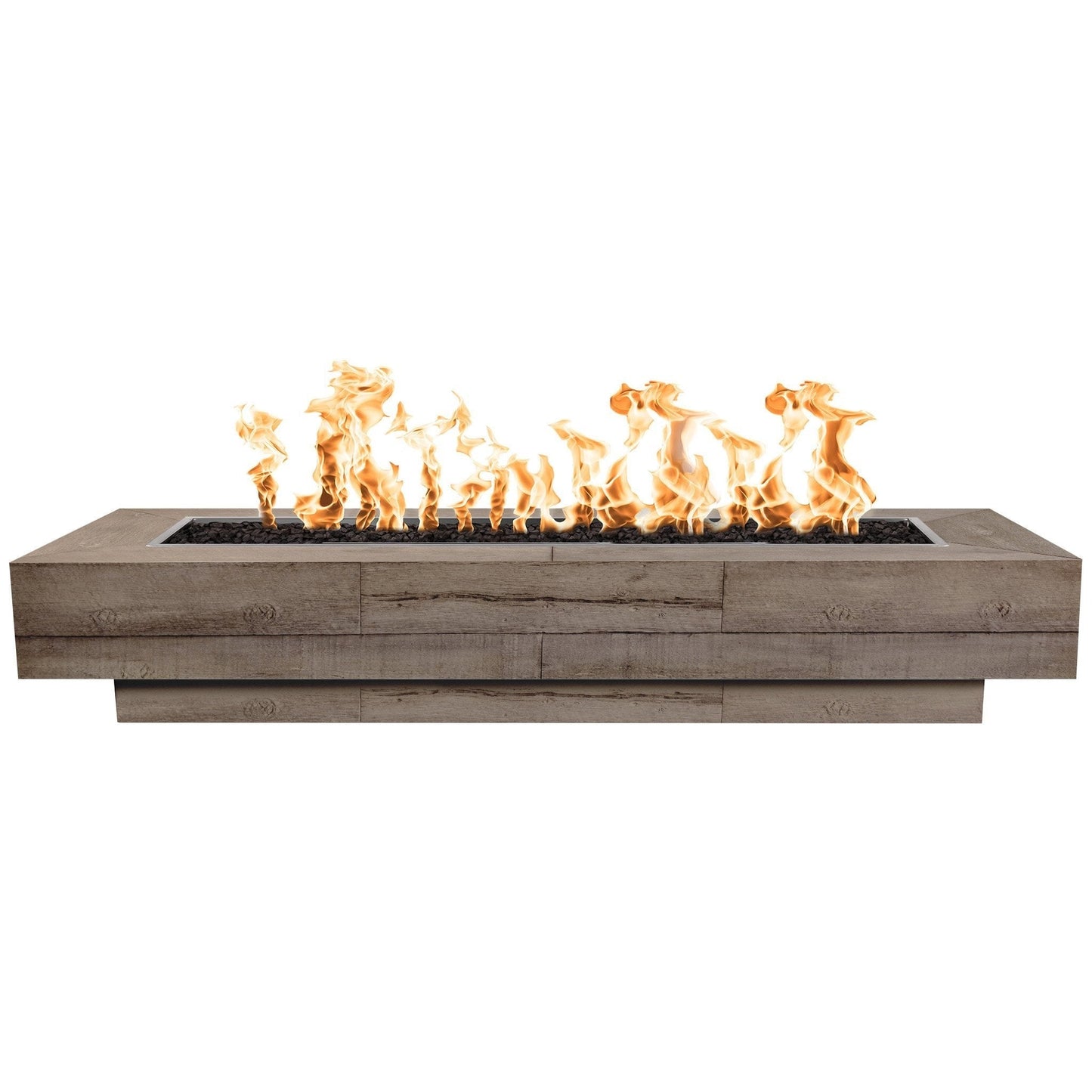The Outdoor Plus 96" Coronado Wood Grain Concrete Gas Fire Pit