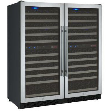 Allavino 47” Wide | 242 Bottle Four Zone Side-by-Side Wine Cooler | Tru-Vino Technology and FlexCount II Shelving