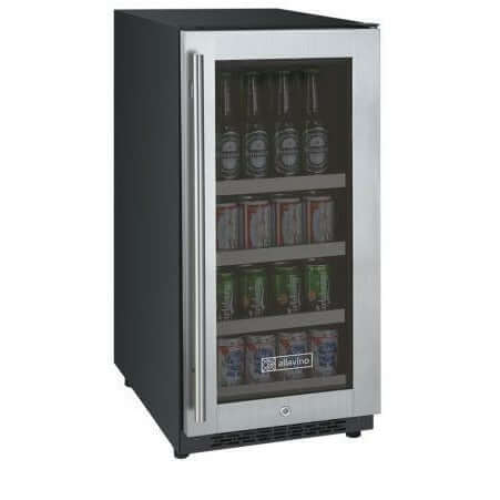 Allavino 15” Single Zone Stainless Steel Beverage Center | Tru-Vino Technology and FlexCount II Shelving