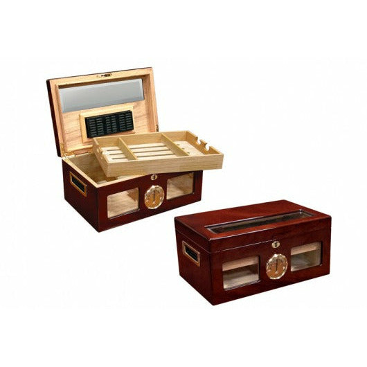 Valencia Desktop Cigar Humidor | Glass Top | Holds 120 Cigars