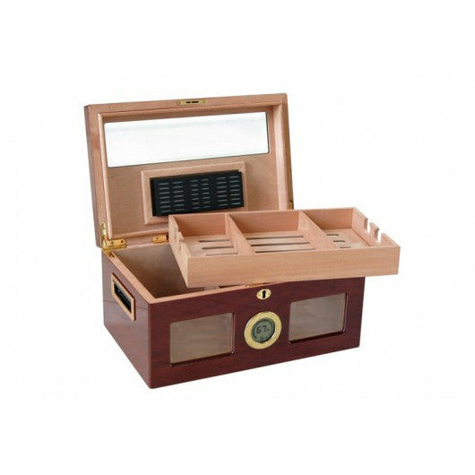 Valencia Digital Desktop Cigar Humidor | Beveled Glass | Holds 120 Cigars