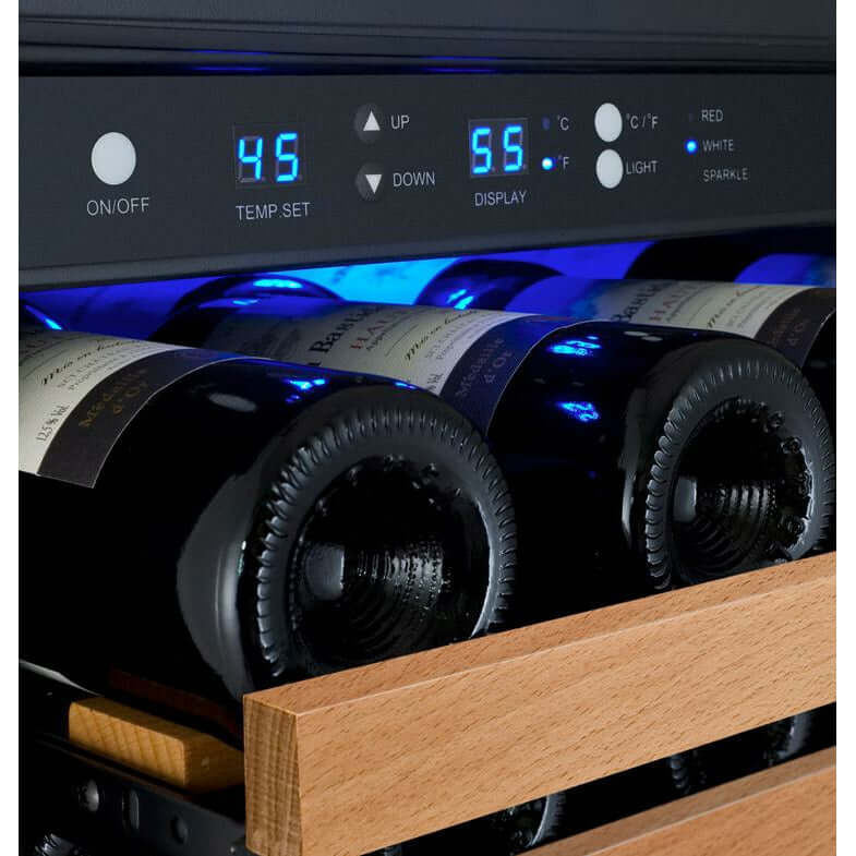 Allavino 47” Wide | 112 Bottle Dual Zone Side-by-Side Wine Cooler | Tru-Vino Technology and FlexCount II Shelving