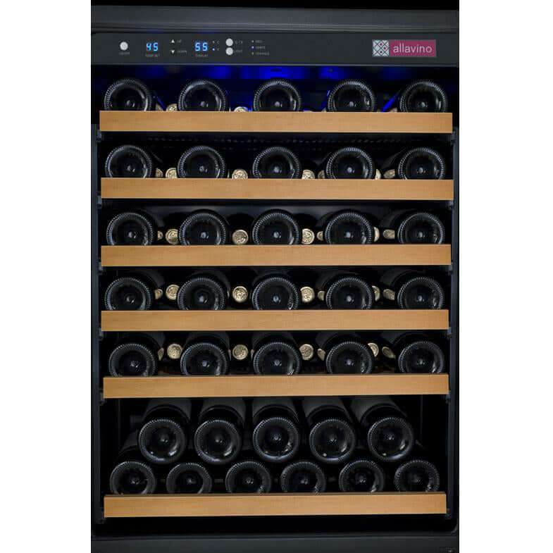 Allavino 47” Wide | 112 Bottle Dual Zone Side-by-Side Wine Cooler | Tru-Vino Technology and FlexCount II Shelving