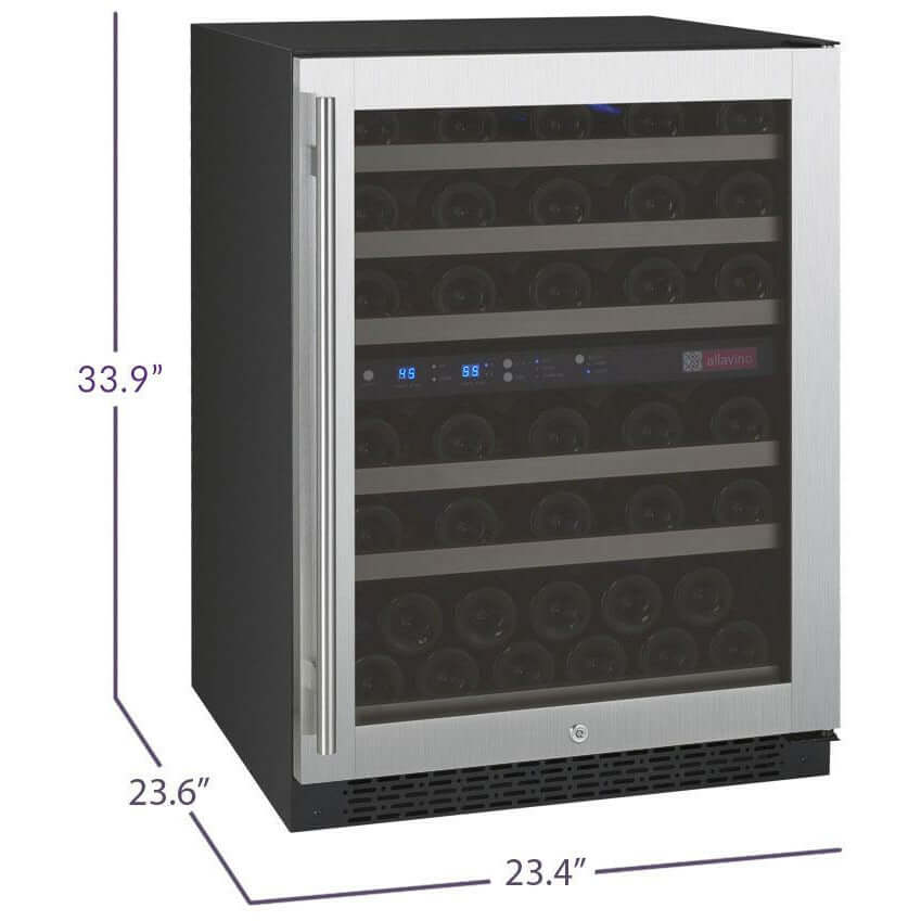 Allavino 24” 56 Bottle Dual Zone Wine Cooler | Tru-Vino Technology and FlexCount II Shelving