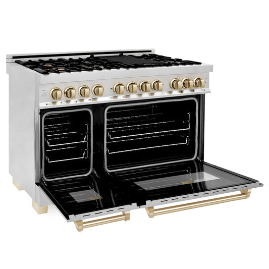 ZLINE Autograph Edition 48" Dual Fuel Range with Gas Stove and Electric Oven (RAZ-48)