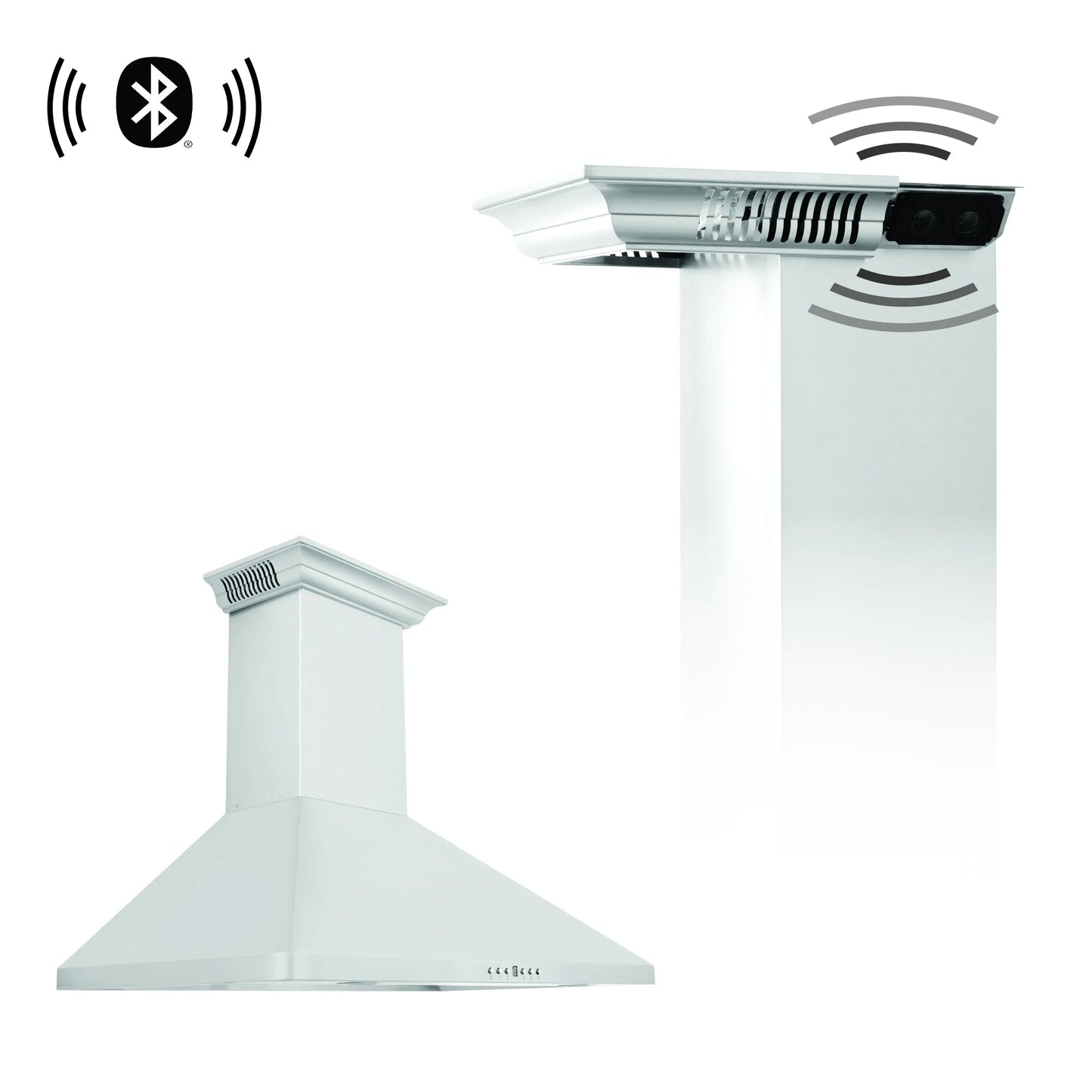 ZLINE KF1 Wall Mount Range Hood with Crownsound Bluetooth Speakers