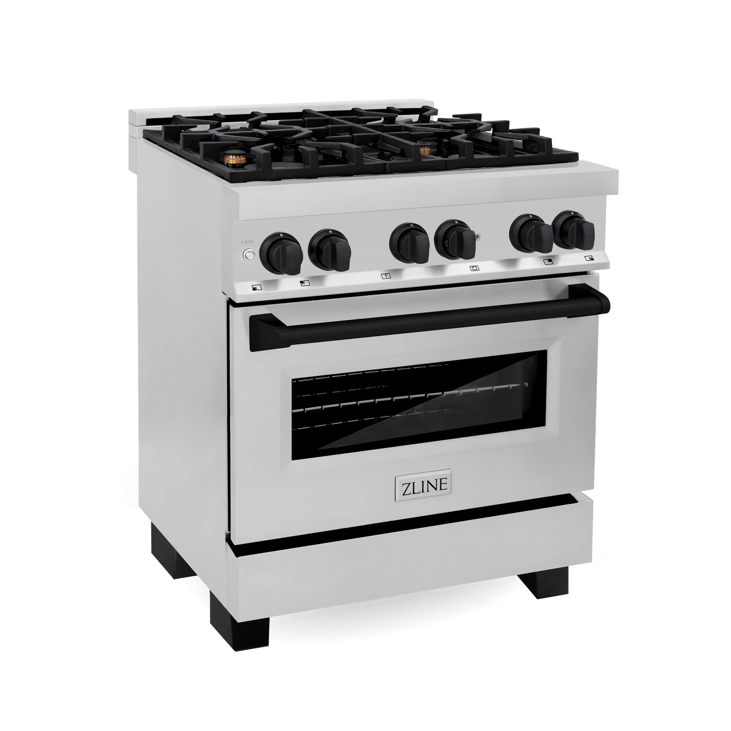 ZLINE 30" Autograph Edition Kitchen Package with Stainless Steel Dual Fuel Range and Range Hood with Accents