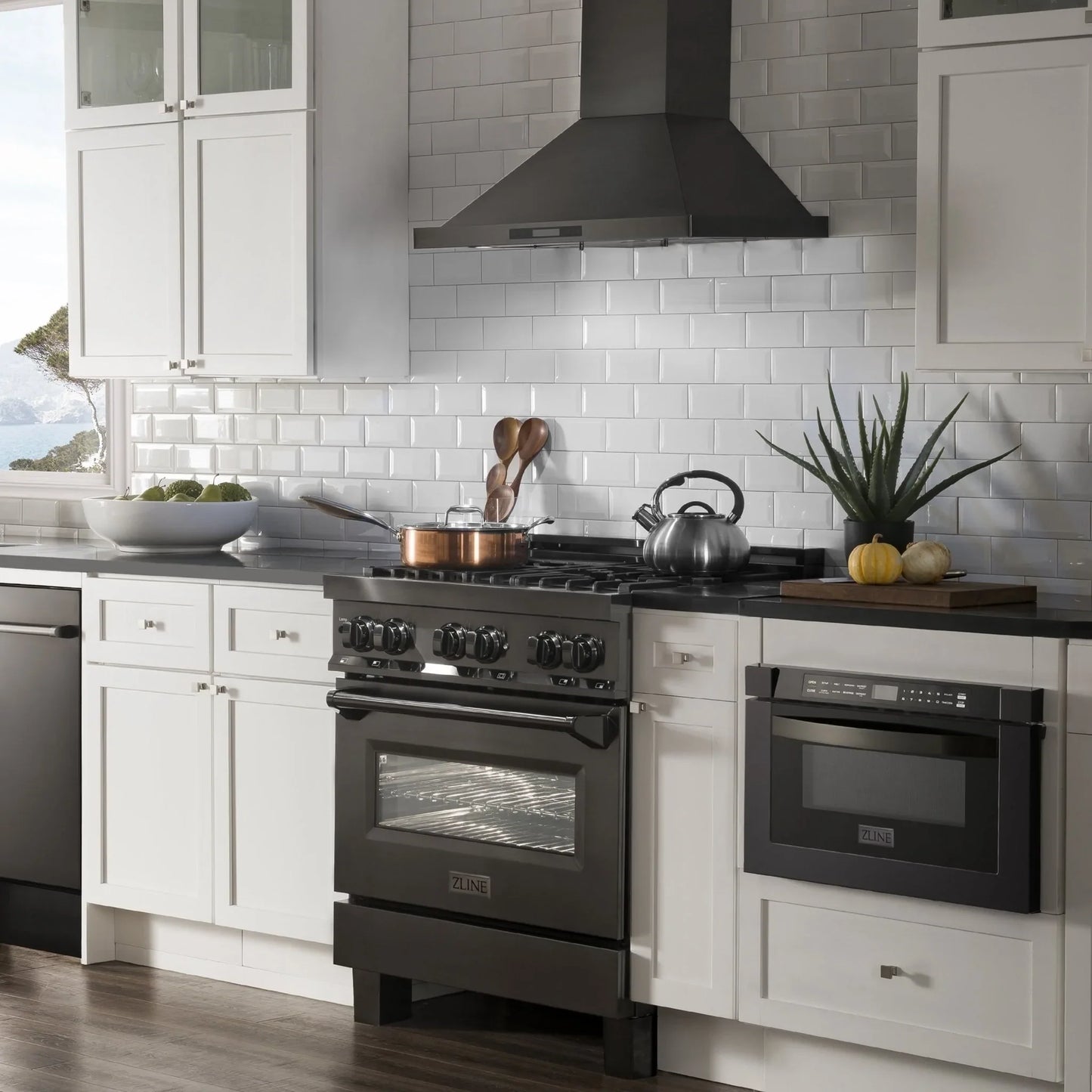 ZLINE 5 Piece Kitchen Package | Dual Fuel Range | Range Hood | Microwave Drawer | Refrigerator | Dishwasher