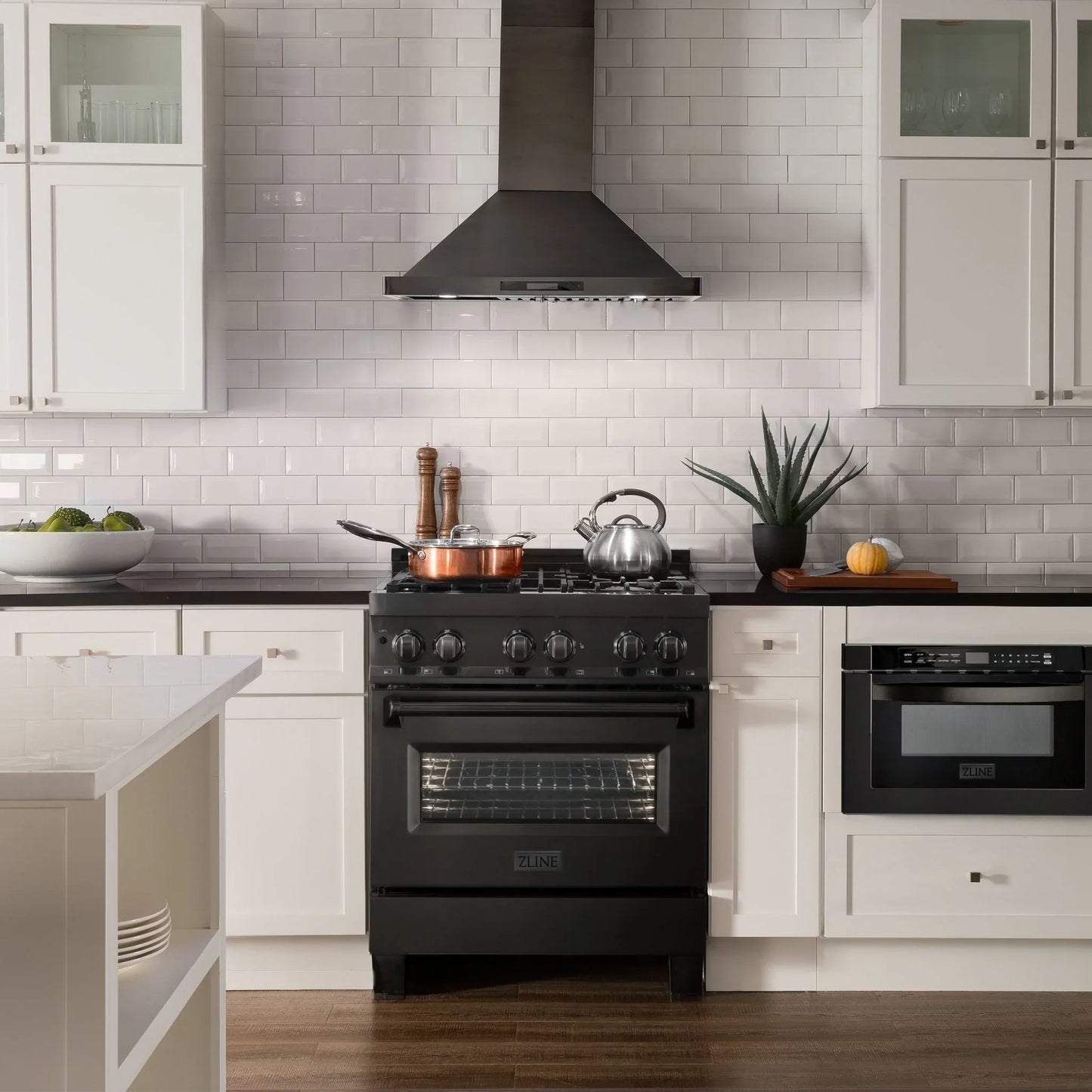 ZLINE 4 Piece Kitchen Package | Refrigerator | Dual Fuel Range | Range Hood | Microwave Drawer