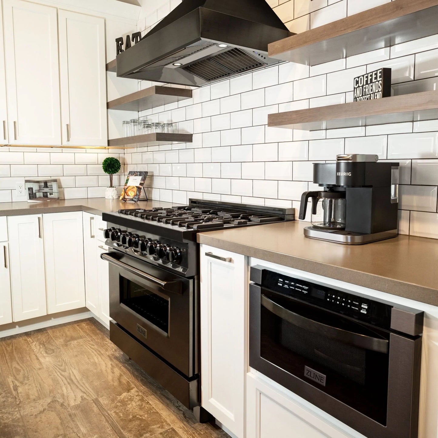 ZLINE 4 Piece Kitchen Package | Refrigerator | Dual Fuel Range | Range Hood | Microwave Drawer